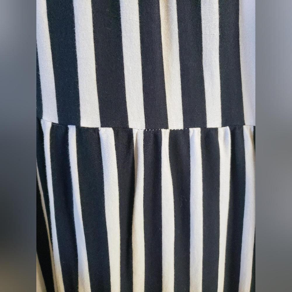 J. Crew Navy And White Striped Tiered Midi Dress - Picture 5 of 10
